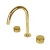 Italian Three-hole Washbasin Faucet, Gold /Engraved Handle Color, Weight 2.783  kg