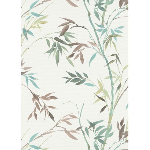 Leaf-patterned Wallpaper 10x0.53 m White, Model 10388-18 | Balbaid Decor Company