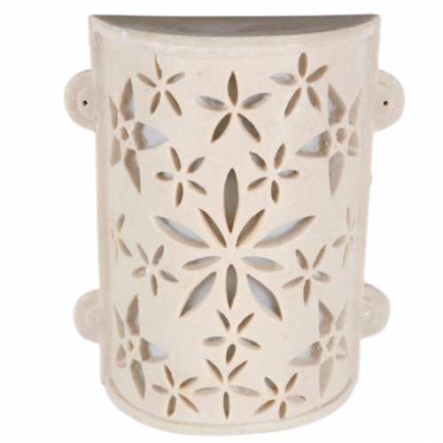 Illuminated Marble Wall Sconce 1 Bulb 38×27 cm Beige | Matkel Store