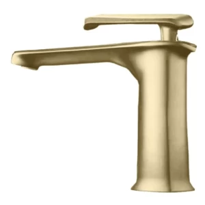 Bathroom Washbasin Mixer Gold Short Brass, Chinese | Prime Alarabia