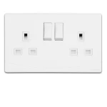 فيش كهرباء مزدوج بفتحتين 13 أمبير  الفنار موديل سِدرا المقاس  7x14 اللون الأبيض