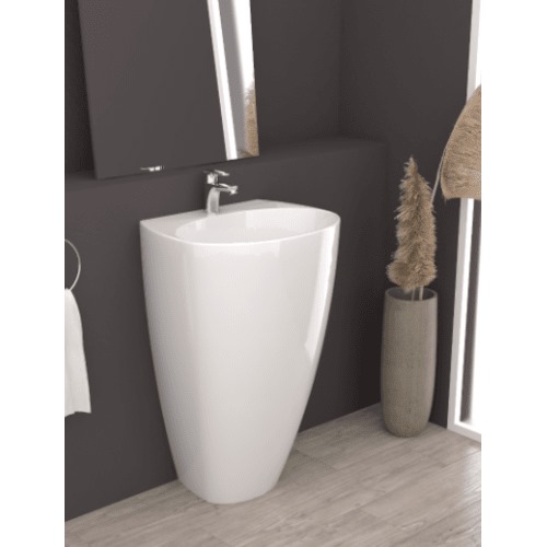 Hanging Wash Basin Size 44.5x55.5x86 cm, White | Saudi Ceramics