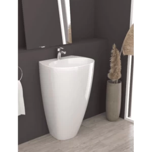 Hanging Wash Basin Size 44.5x55.5x86 cm, White | Saudi Ceramics