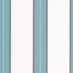 British Striped Wall Covering Size 10m x 0.53m, White with Turquoise Color, Model 32440