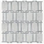 Gloss Mosaic Tiles Size 29.1×33.8 cm, White Color, Fluro Design | Abyat Company