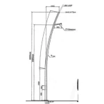 Aluminum street lighting pole, Length 6 meters , base 900 mm, thickness 3 mm
