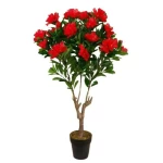  شجره صناعية مزهرة، مقاس 120 سم، لون أخضر مع احمر 