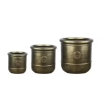 Fiberglass Plant Pot, Medium Size 42×42×41cm, Copper color, Round Design