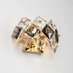 Wall Sconce, Golden Color, 28 cm Length, 17 cm Height