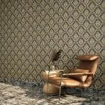 Classic Wallpaper, Length 10 m, Width 50 cm, Dark Brown 