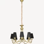 Modern Black and Gold Chandelier, Height 61 cm, Width 77 cm, Length 77 cm