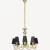 Modern Black and Gold Chandelier, Height 61 cm, Width 77 cm, Length 77 cm