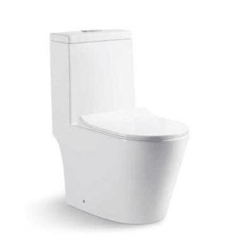 Floor Mounted Western Toilet 25 cm White, Chinese Round Shape | Al Muhaidib Sanitary and Ceramic