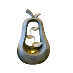 Ceramic fountain with lighting, gray color, size 70x31.5x46 cm, model WXF2005744