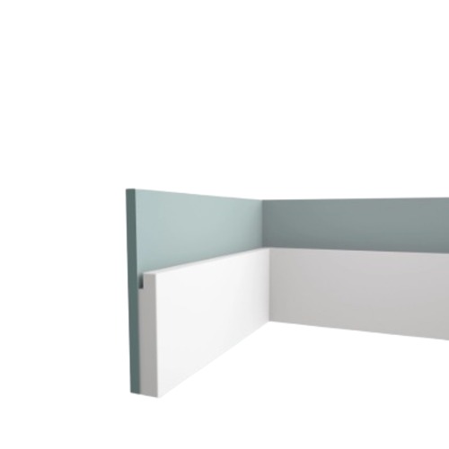 White PU Foam Skirting 2.44 m Length, 20 cm Height, 2.5 cm Thickness | Zakharef Factory