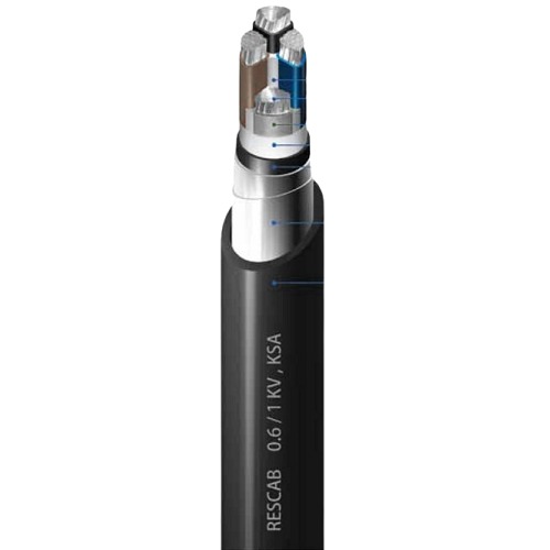 4 Core Stranded Aluminium Cable 16 sq mm, 0.6/1kV, STA Armored PVC Insulation, 1000m Drum | RESCAB