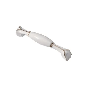 Porcelain Cabinet Holder Arch Shape Length 12.8 cm White and Golden | Wonderful Kitchens Company