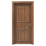 Premium solid wood door, brown color, size 235 x 115 cm, thickness 6 mm, model EX05