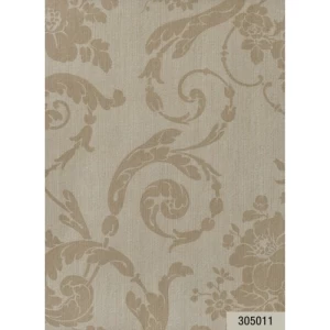 Italian Wallpaper Floral Design Beige Color, Size 10m x 0.73m, Model 305011 | Balbaid Decor Company