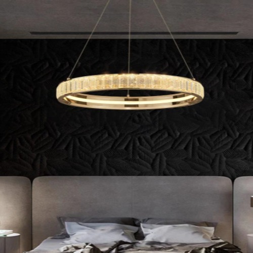 Modern Ceiling Light Diameter 100 cm Adjustable Height 50-120 cm Golden | Matkel Store