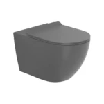 Wall Mounted Ceramic Toilet, Round, Gray, 18 cm Size