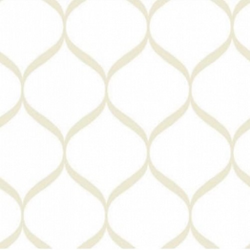 Vinyl Wallpaper Patterned Design 15.6 m x 100 cm White with Beige | Luxury line