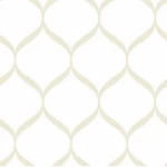 Vinyl Wallpaper, Patterned Design, Size 15.6 m x 100 cm, White with Beige Color