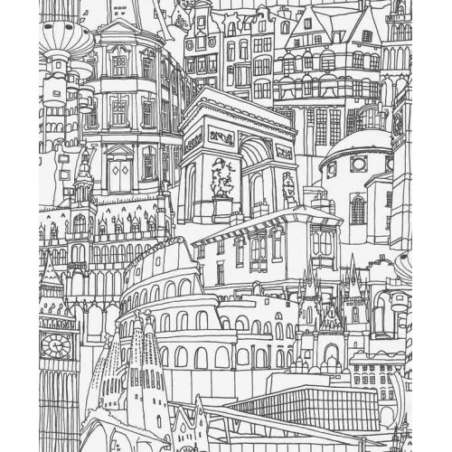 German Wall Covering Youth & Children 10m x 0.53m Off White Gray | Balbaid Decor Company
