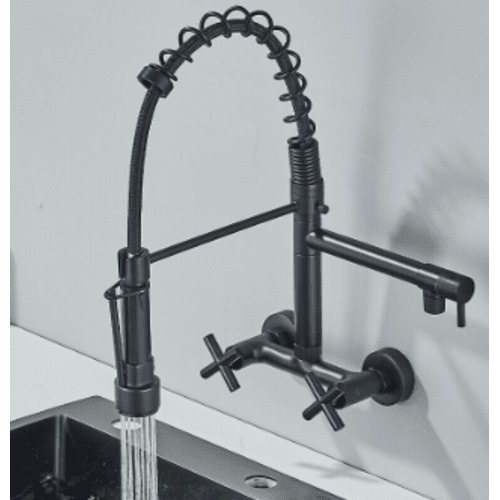Wall Mounted Kitchen Mixer Pull Out 43x20 cm, Black Color | ALHashim Sanitary Tools
