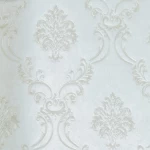 Vinyl Wallpaper, Patterned Design, Size 15.6m × 106 cm, Beige with Silver Color 