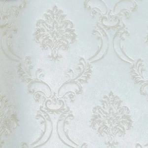 Vinyl Wallpaper Patterned Design 15.6m × 106 cm Beige with Silver | Luxury line