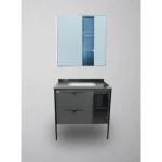 Wooden Washbasin, Size 80 cm, with Mirror, Plywood Model