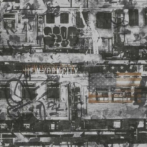 German Wall Covering Youth and Children 10m x 0.53m Gray, Model 82120 | Balbaid Decor Company