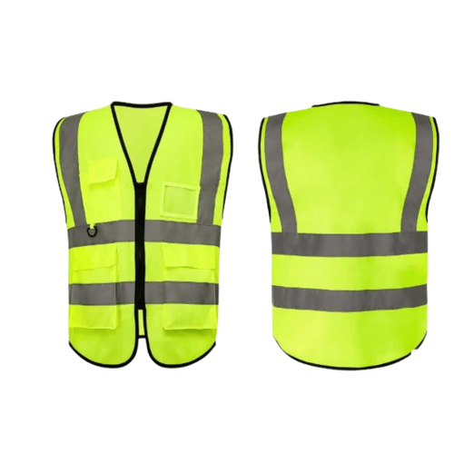 Reflective Safety Vest Size L Lightweight Yellow Polyester Multi Pocket | Safety Store