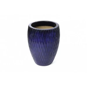 Ceramic Vase Length 55 cm Width 42 cm Blue Color | Sultan Garden Center