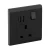 Electrical socket with switch 1 gang with two USB outputs, 13 Amp, Size 7x7 cm, Black Color, ABB Brand