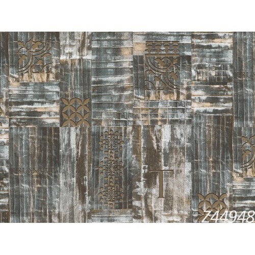 Italian Wall Decoration Dark Gray with Beige, 10m x 1.06m, Model Z44948 | Balbaid Decor Company