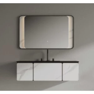 Marble Top Washbasin Basin 53×120 cm Marbled White with Wooden Cabinet | Al Muhaidib Sanitary and Ceramic