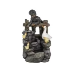 Fiber Decorative Fountain, Black, Size 76 × 37 × 42.5 cm, Item Code WXF2005934