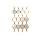 Decorative mirror, size 100x60 cm, golden color.