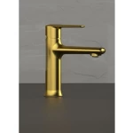 Automatic Bathroom Washbasin Mixer, Brass, Shiny Gold Color, Short
