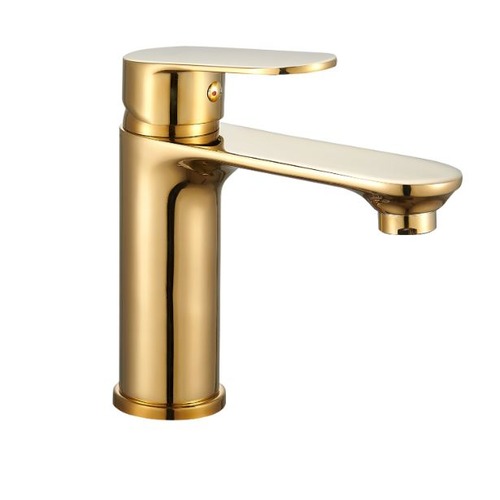 Short Washbasin Mixer Matte Gold Color | Algafary Sanitary ware
