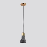 Pendant Light with Single Bulb Black Color, Size 90 × 168 mm, Cord Length 2000 mm