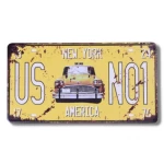 ديكور معدني للحائط أصفر، مقاس 30x15 سم