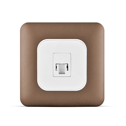فيش كمبيوتر RJ45 كات 6 مع شاتر، مفرد، 7×7 سم، لون نحاسي | Spectra