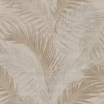 Italian wallpaper leaf-patterned design 10m x 0.53 m, beige color, model 33314