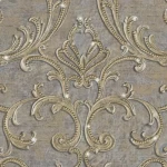 ورق جدران ايطالي لون بيج غامق تصميم كلاسيك ، مقاس 10 م×0.70 م ، موديل 14115