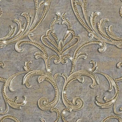 ورق جدران ايطالي تصميم كلاسيك 10 م×0.70 م لون بيج غامق | شركة بالبيد للديكور