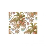 American wallpaper leaf-patterned design 10 m x 0.53 m, white with green, model TR21004