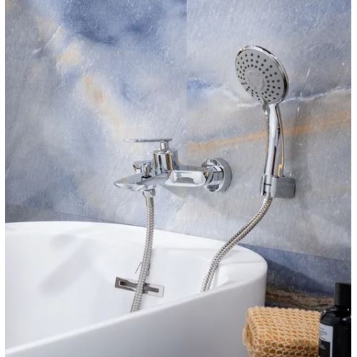 Amara Bath Mixer Brass 21.2×18.4×10.1 cm, Chrome Color | Abyat Company